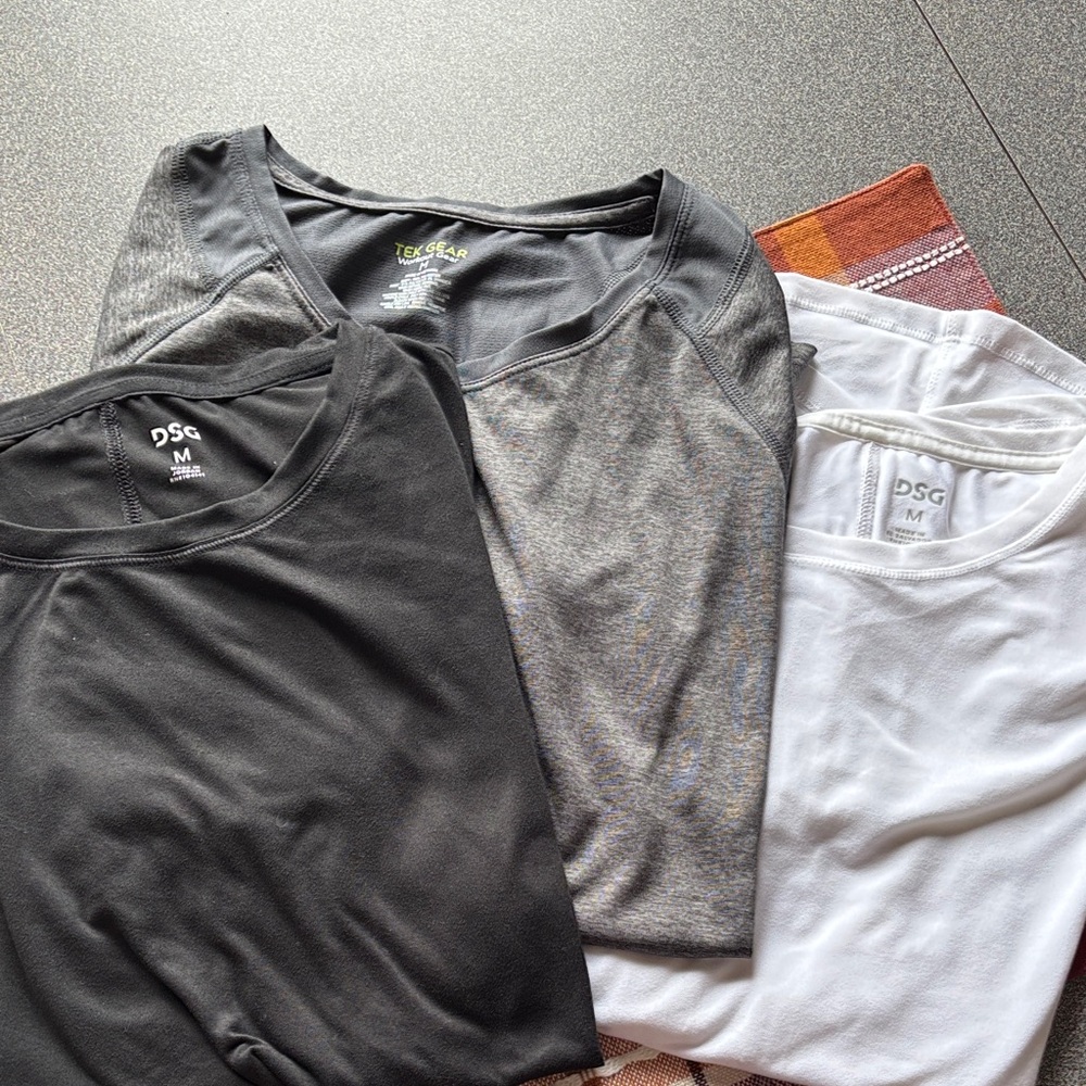DSG Women's Short Sleeve Tops - Black and White. Trek is gray.